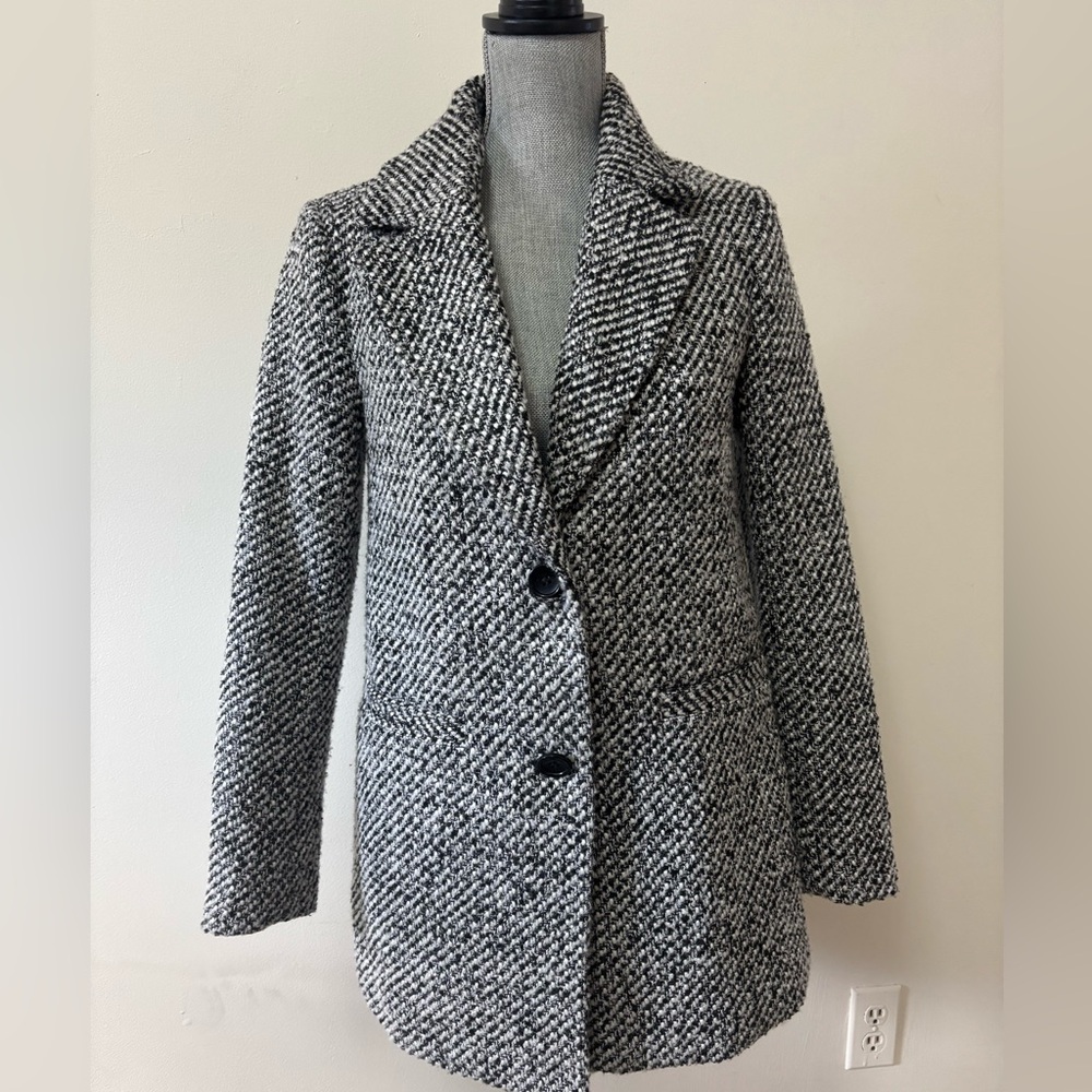 Forever21 Black and White Tweed Coat
